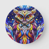 Rust in glazen bank en bloemen op vlekken ronde klok (Voorkant)