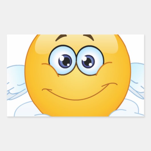 Rust in vrede RIP hemel engel emoji Rechthoekige Sticker (Voorkant)