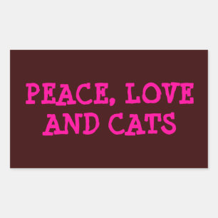 RUST, LIEFDE EN KATTEN, RECHTHOEKIGE STICKER