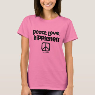 Rust, liefde, hippieness tie dye T-shirt roze