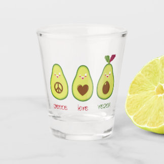 Rust, liefde, vegan avocado design shot glas
