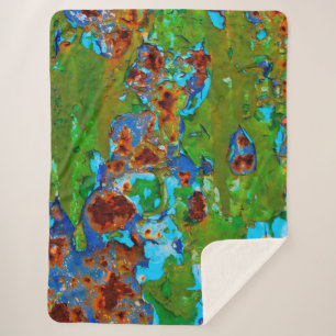 Rust Metal Peeling Paint Grunge Funny Decay Foto Sherpa Deken