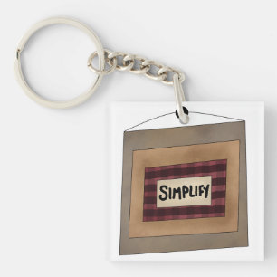 Rust Minimalistisch Simplify Woord Kunstbord Sleutelhanger