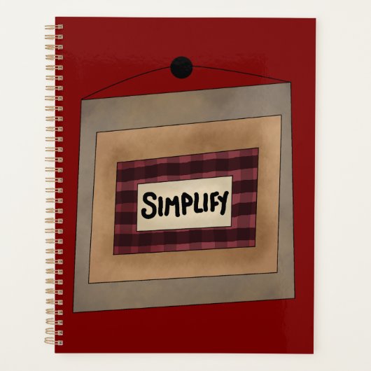 Rust Minimalistisch Vereenvoudig Woord Kunstbord Planner (Voorkant)