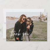 Rust minimalistische bruiloft Foto bedankt kaarten (Voorkant)