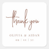 Rust | Moderne handgeschreven bruiloft met handsch Vierkante Sticker (Voorkant)