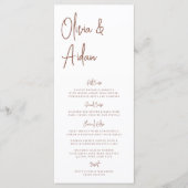 Rust | Moderne handgeschreven bruiloft voor script Menu (Voorkant)