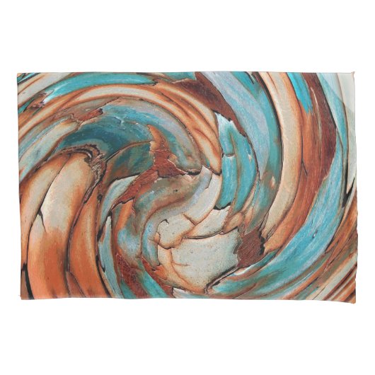 Rust N Blauw Abstracte Kunst Kussen Hoesje Kussensloop (Voorkant-Links)