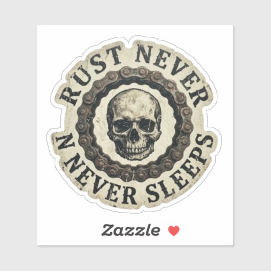 Rust Never Sleeps Fietsketting Sticker (Vel)