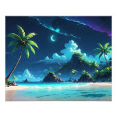 Rust onder de maanverlichte hemel foto afdruk (Voorkant)