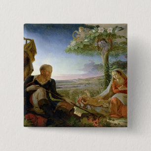 Rust op de vlucht naar Egypte, 1805-6 Vierkante Button 5,1 Cm