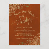 Rust & Or Chic Calligraphie Faire-Part de Mariage (Devant)