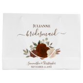 Rust Orange Boho Roses Wedding Bridesmaid Groot Cadeauzakje (Achterkant)