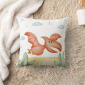 Rust Orange Dinosaur Nursery Pillow Cute Pterodact Kussen (Deken)