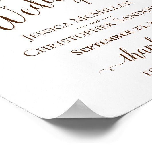 Rust Orange Roses Chute Floral Mariage Affiche de  (Coin)