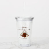 Rust Orange Roses Elegant Maid of Honor Wedding Acryl Drinkbeker (Voorkant)