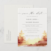 Rust Oranje Gele Herfst Trees sparen de Kaart van  (Voorkant / Achterkant)