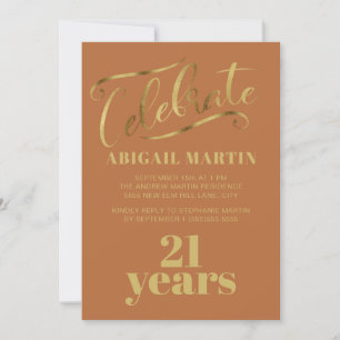 Rust Oranje Gold 21e verjaardag Kaart