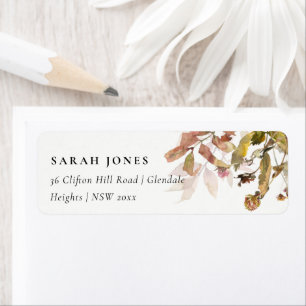 Rust Oranje Herfst Boom Branch Foliage Adres Etiket