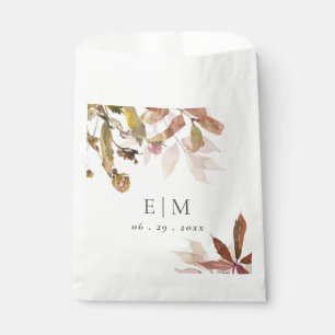 Rust Oranje Herfst Boom Rust Monogram Weddenschap Bedankzakje