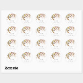 Rust Oranje Herfst Boom Rust Monogram Weddenschap Ronde Sticker (Vel)
