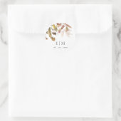 Rust Oranje Herfst Boom Rust Monogram Weddenschap Ronde Sticker (Tas)