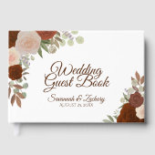 Rust Oranje herfst Floral Elegant Boho Wedding Gastenboek (Voorkant)