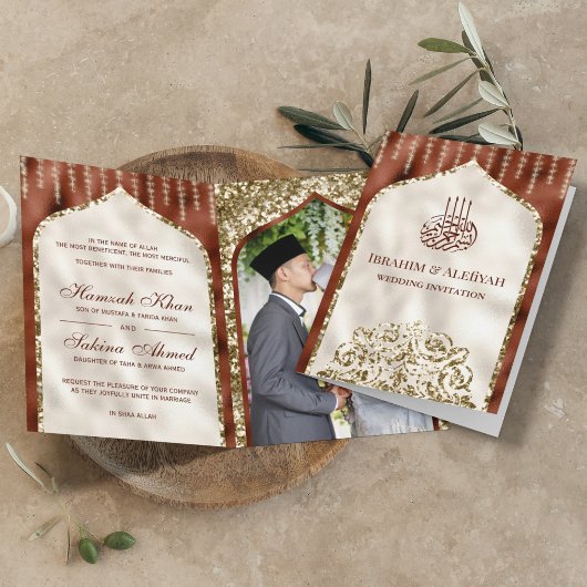 Rust Oranje Ivory  Islamic Arch Wedding