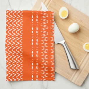 Rust Oranje Modern Mudcloth Kitchen Towel Theedoek