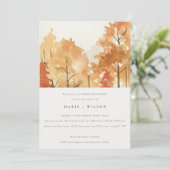 Rust Oranje najaar Herfst Trees repesal Dinner Kaart (Staand voorkant)