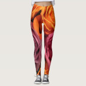 Rust Oranje Paars Roos Leggings (Voorkant)