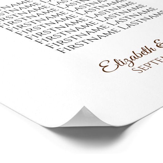 Rust Oranje Rozen Bigende zitplaats Teken Teken Poster (Hoek)