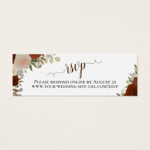 Rust Oranje Rozen Rustic Floral RSVP Online Kaart