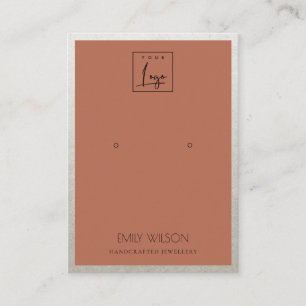 RUST ORANJE SILVER GRENS LOGO EARRING DISPLAY VISITEKAARTJE