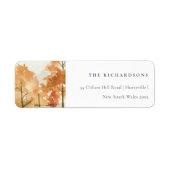 Rust Oranje Yellow Autumn Herfst Tree Address Etiket (Voorkant)
