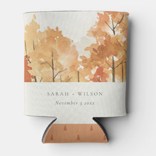 Rust Oranje Yellow Autumn Herfst Tree Wedding Blikjeskoeler (Voorkant)