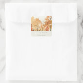 Rust Oranje Yellow Autumn Herfst Tree Wedding Vierkante Sticker (Tas)