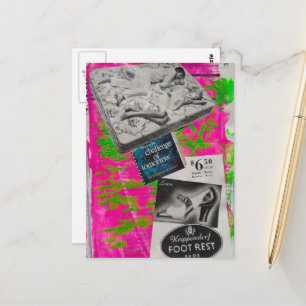 Rust paar en schoen advertentie Mixed media collag Briefkaart