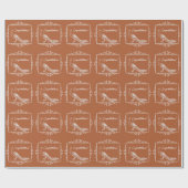 Rust Peacock Flourish Wedding Wrapping Paper Cadeaupapier (Vlak)