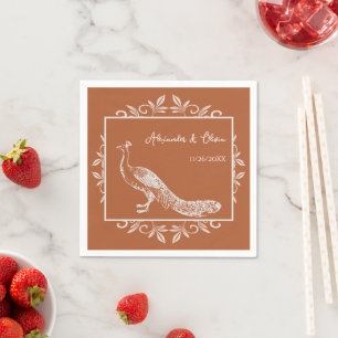 Rust Peacock Vlaams Vrijgezellenfeest Napkins Servet