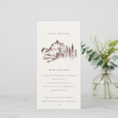 Rust Pine Mountain Sketch Baby shower Invite Bedankkaart (Staand voorkant)