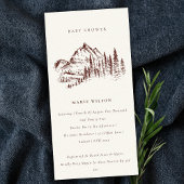 Rust Pine Mountain Sketch Baby shower Invite Bedankkaart