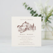 Rust Pine Mountain Sketch Couples Shower Invite Bedankkaart (Staand voorkant)