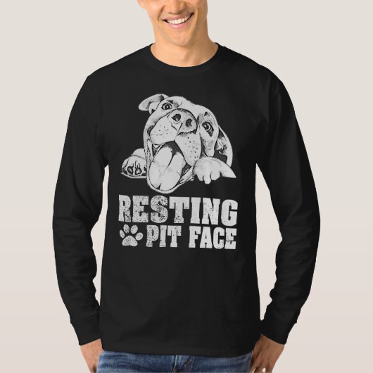 Rust Pit Face Grappige Pitbull Grappig zweet T-shirt (Voorkant)