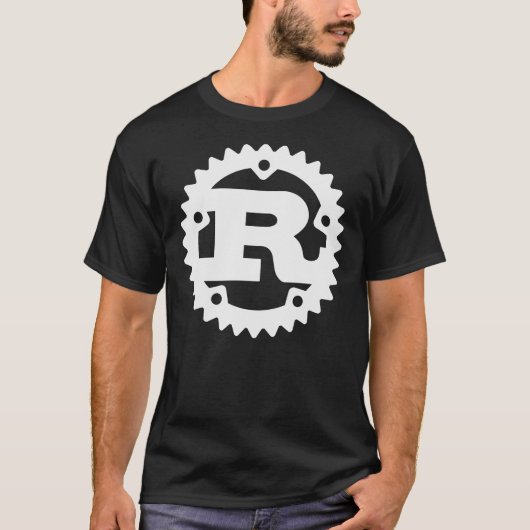 Rust Programming Language Logo White and Dark Clas T-shirt (Voorkant)