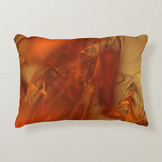 Rust Realm Fractal en Gold Accent Kussen (Voorkant)
