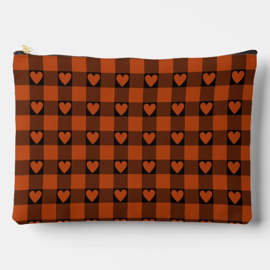 Rust Red Black Buffalo Heart Plaid Etui (Voorkant)