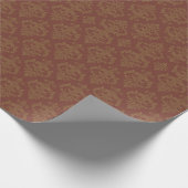 Rust Red Brown Damask Pattern Cadeaupapier (Hoek)