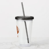 Rust Red Cartoon Wooly Mammoth, gepersonaliseerd Acryl Drinkbeker (Links)