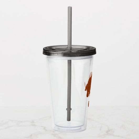 Rust Red Cartoon Wooly Mammoth, gepersonaliseerd Acryl Drinkbeker (Rechts)